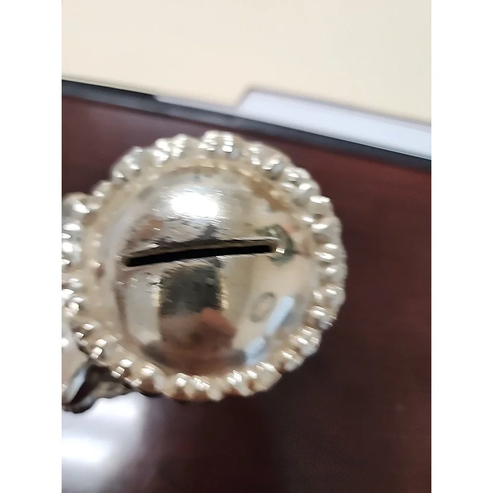 Vintage Leonard Silver Plate Piggy Bank Baby‎ Shoe Bootie Coin Bank